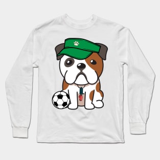 Bulldog Playing Soccer Long Sleeve T-Shirt